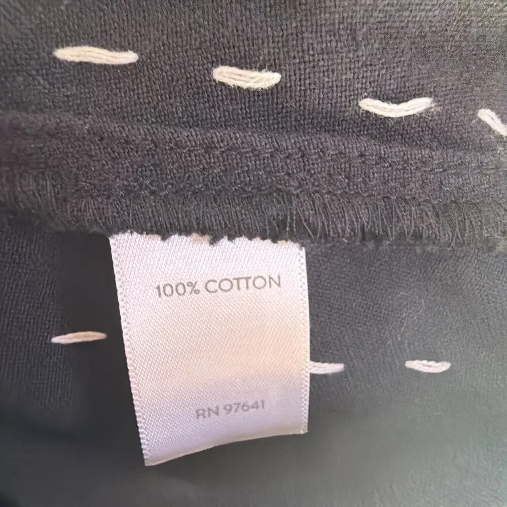 J. Jill XL Pure Embroidered Maxi Dress black white pinstriped bohemian classic - Picture 11 of 14